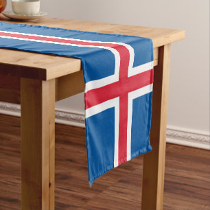 Chemin De Table Court Patriotique islandais de drapeau de l'Islande