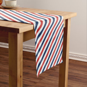 Chemin De Table Court Patriotique Rouge Blanc et Bleu