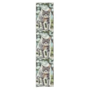 Chemin De Table Court Peinture de chat