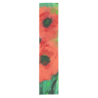 Chemin De Table Court Peinture florale de coquelicots rouges abstraits