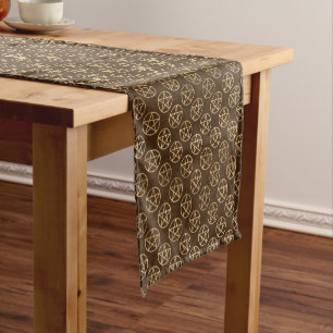 Chemin De Table Court Pentacules d'or Brown