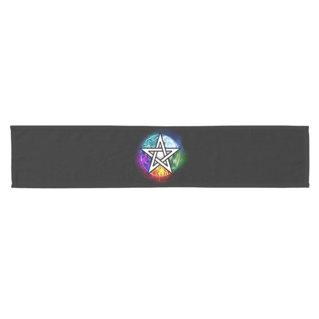 Chemin De Table Court pentagramme du Wiccan (Horizontal)