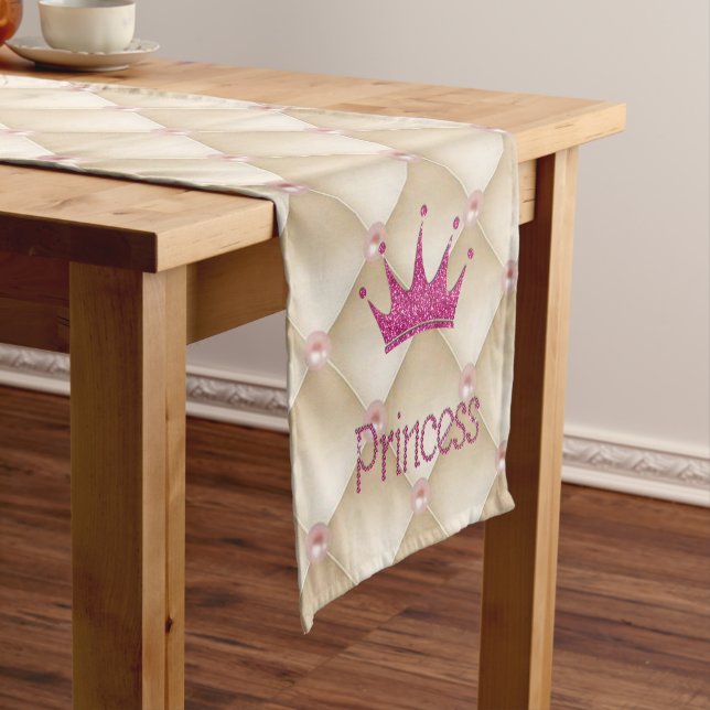 Chemin De Table Court Perles Charming Chic, Tiara, Princesse, Glitterie (In Situ)