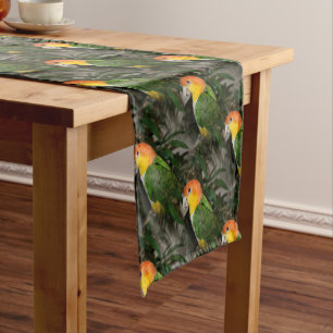Chemin De Table Court Perroquet caïque à ventre blanc avec bambou