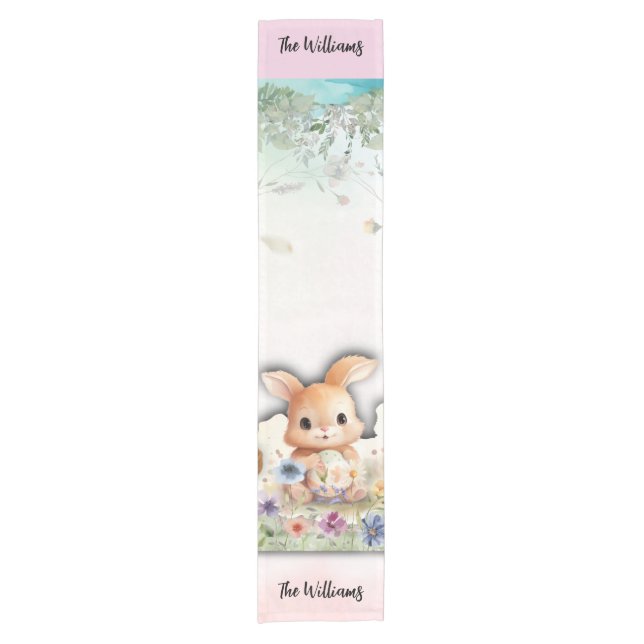 Chemin De Table Court Personalized Easter Brunch  Table Runner (Devant)