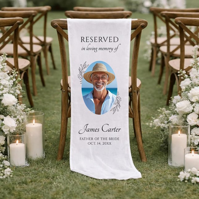 Chemin De Table Court Personalized Wedding Memorial Photo Chair Banner (Créateur téléchargé)