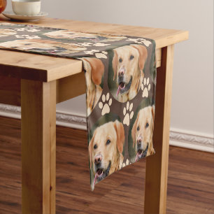 Chemin De Table Court Personnalisé Motif photo animal chien Brown