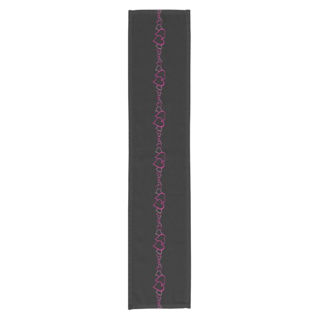 Chemin De Table Court Pink Heart Motif Table Runner (Devant)
