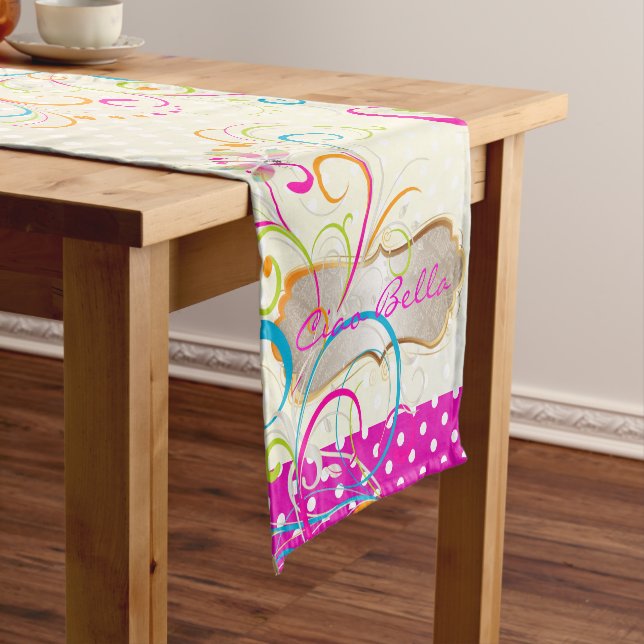 Chemin De Table Court PixDezines Dragonflies Rainbow Swirls (In Situ)