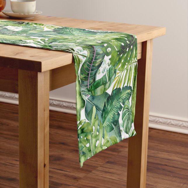 Chemin De Table Court PixDezines Feuillage Tropical Luxuriant (In Situ)