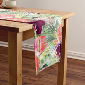 Chemin De Table Court PixDezines Tropical Paradise Lush Floral Foliage