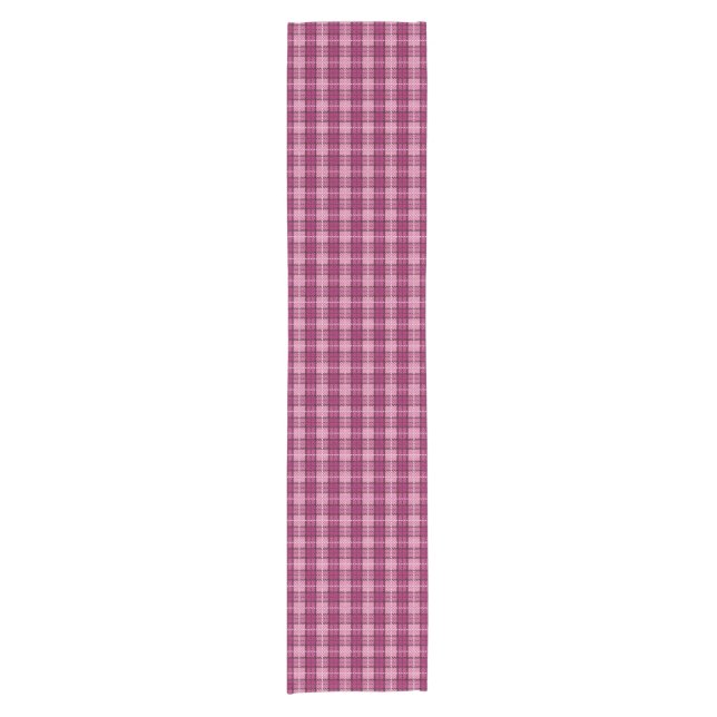 Chemin De Table Court Pixel Plaid_Magenta-Black (Devant)