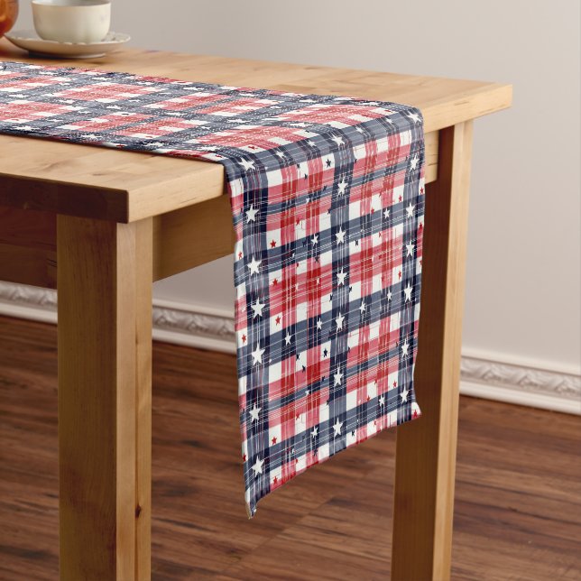 Chemin De Table Court Plaid du 4 juillet  (In Situ)