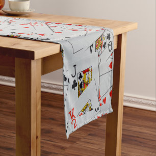 Chemin De Table Court Plateau De Cartes De Jeu Éparpillées, Coureur De T