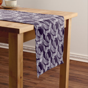 Chemin De Table Court Plumes blanches flottantes