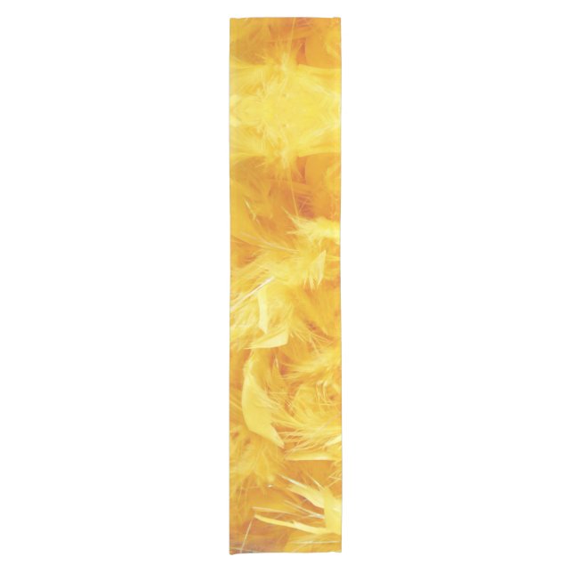 Chemin De Table Court Plumes jaune vif (Devant)