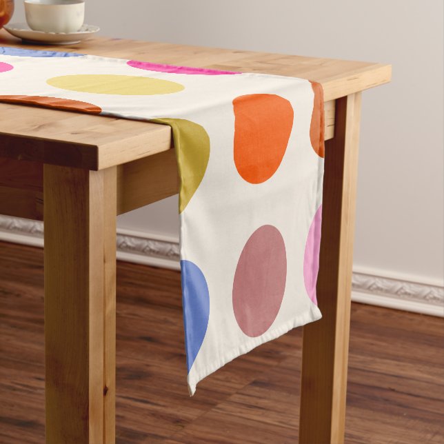 Chemin De Table Court Points géométriques Vintages colorés (In Situ)