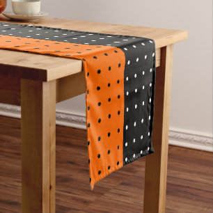 Chemin De Table Court Pois avec Halloween noir et orange
