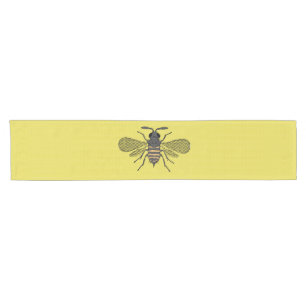 Chemin De Table Court Polkadot Jaune Jaune Décor Vintage Abeille de miel