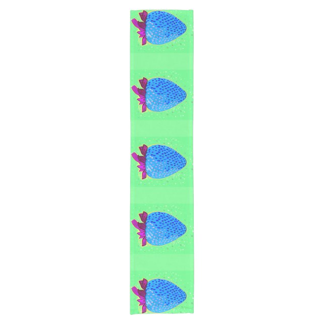 Chemin De Table Court Pop Art Strawberry Blue (Devant)