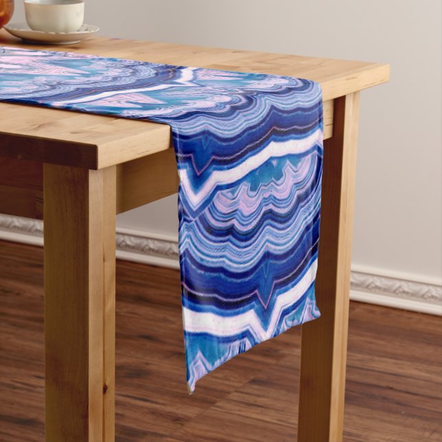 Chemin De Table Court Porte blanche rose bleu Boho Mandala (In Situ)