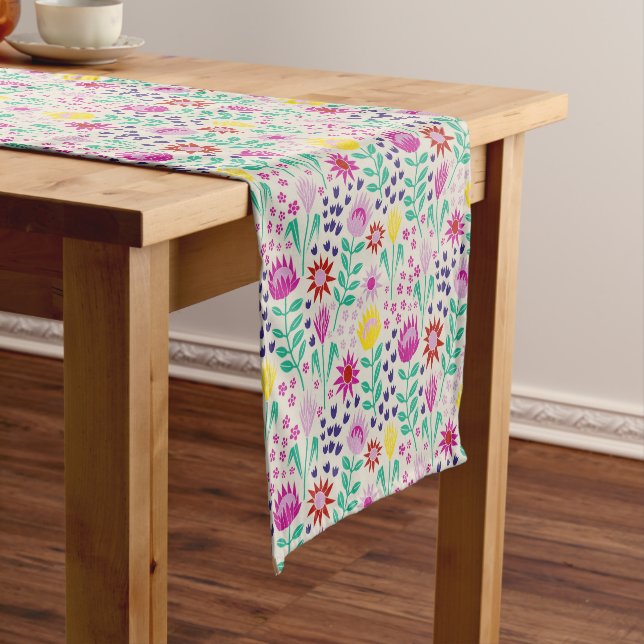 Chemin De Table Court Protea Floral Block Imprimer Lampes Millefleur (In Situ)
