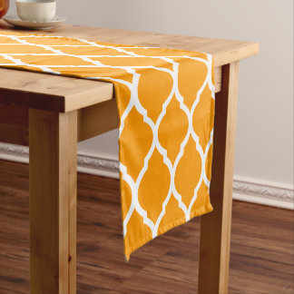 Chemin De Table Court Quatrefoil marocain orange