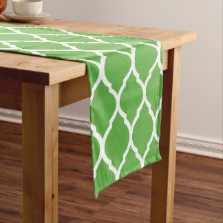 Chemin De Table Court Quatrefoil vert marocain
