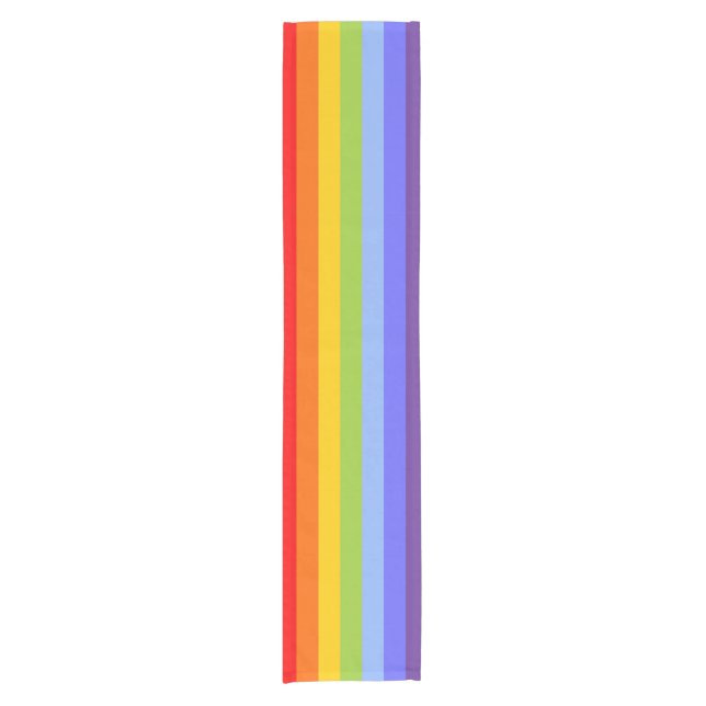 Chemin De Table Court RAINBOW Stripes Motif + votre idée (Devant)