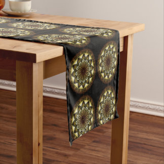 Chemin De Table Court Ramadan Mandala Black Table Runner