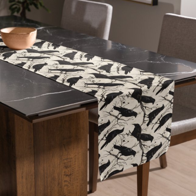 Chemin De Table Court Raven on Branches Halloween crows (Créateur téléchargé)