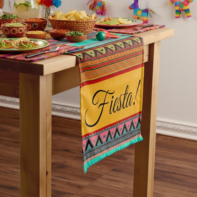 Chemin De Table Court rayures aztèques "Fiesta"  (Créateur téléchargé)
