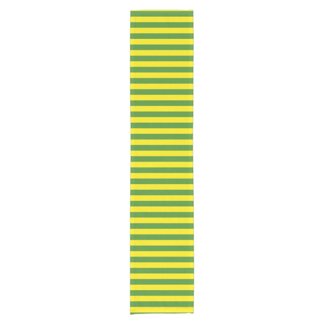 Chemin De Table Court Rayures jaune et verte (Devant)