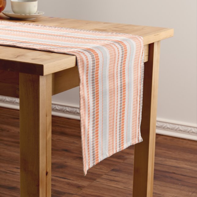 Chemin De Table Court Rayures molles oranges 14" X 72" coureur de (In Situ)