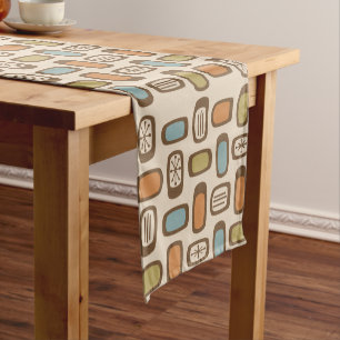 Chemin De Table Court Rectangles arrondies MCM du milieu du siècle