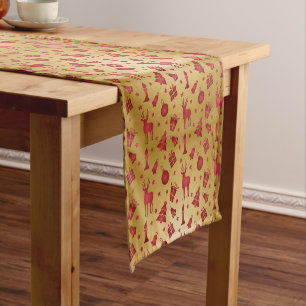Chemin De Table Court Red Christmas