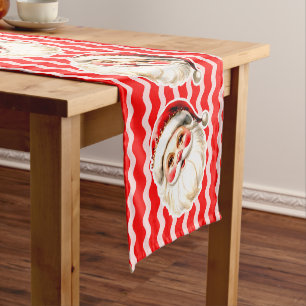 Chemin De Table Court Red Retro Santa Claus Red Ric Rac Noël