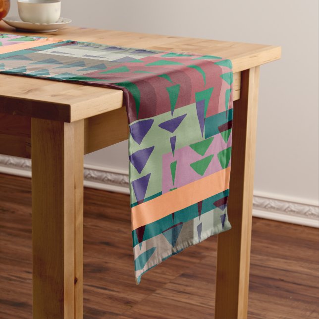Chemin De Table Court Redman4u2 Geometric Graphic Motif Modern Trend (In Situ)