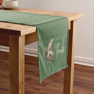 Chemin De Table Court Remerciez Boho Floral de Thanksgiving d'automne