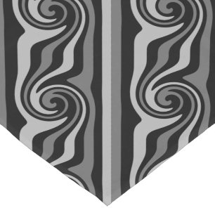 Chemin De Table Court Remous abstrait moderne noir et gris