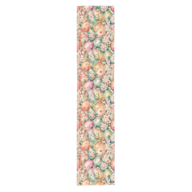 Chemin De Table Court Retro Easter seamless pattern. Watercolor (Devant)