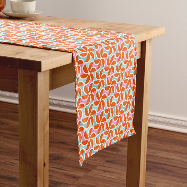 Chemin De Table Court Rétro motif orange de cale (In Situ)