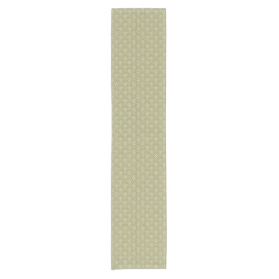 Chemin De Table Court Rétro motif vert et jaune vintage
