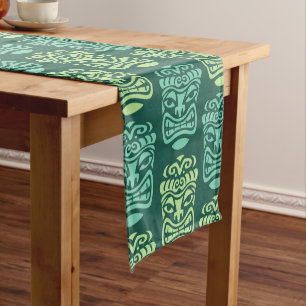 Chemin De Table Court Retro Tiki Beach Bar Motif