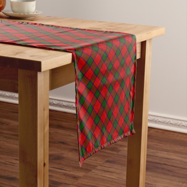 Chemin De Table Court Robertson tartson rouge vert plaid (In Situ)