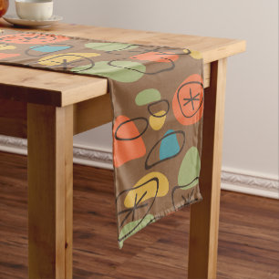 Chemin De Table Court Roches d'art Abstrait rétro Multicolore foncé
