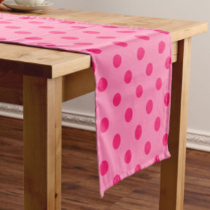 Chemin De Table Court Rose Chaud Sur Pois Rose Design Motif