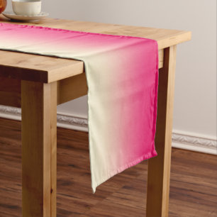 Chemin De Table Court Rose de corail à la mode au gradient blanc vintag