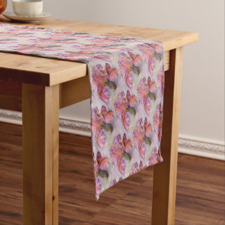 CHEMIN DE TABLE COURT ROSE IRIS
