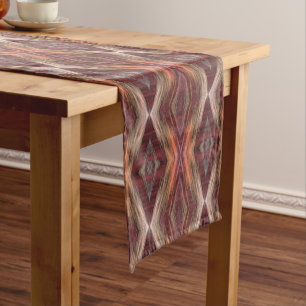 Chemin De Table Court Rouge bordeaux Corail Rose Orange Marron Art triba